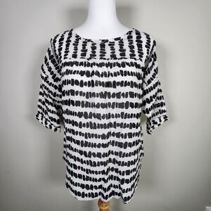 Ann Taylor LOFT Silk Blend Blouse Womens XS Lightweight Summer Office Boxy Relax